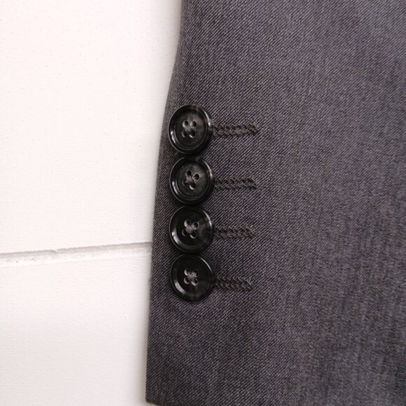 Stafford Gray Wool Blend Blazer 42L Classic Fit Travel Suit Jacket Timeless - Picture 9 of 12